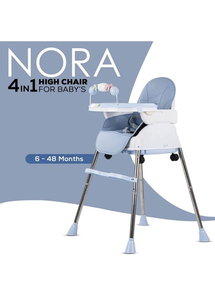 Generic - High chair 4 * 1 with 3 adjustable height levels, a footrest, a padded seat and a strong reinforcement, with a food tray with amusing games to attract attention, a safety belt, strong legs - Image 1