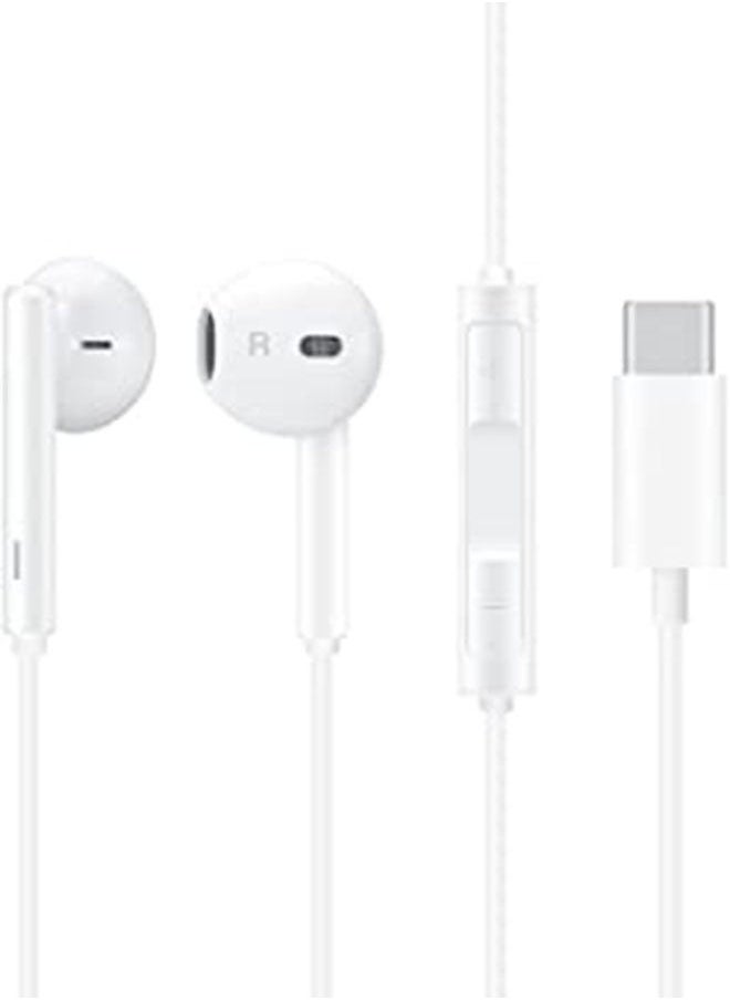 ماركة غير محددة - سماعات أذن داخلية مع منفذ USB-C، سماعات أذن سلكية مع جهاز تحكم عن بعد مدمج للتحكم في الموسيقى والمكالمات الهاتفية ومستوى الصوت، سماعات أذن داخلية - Image 1