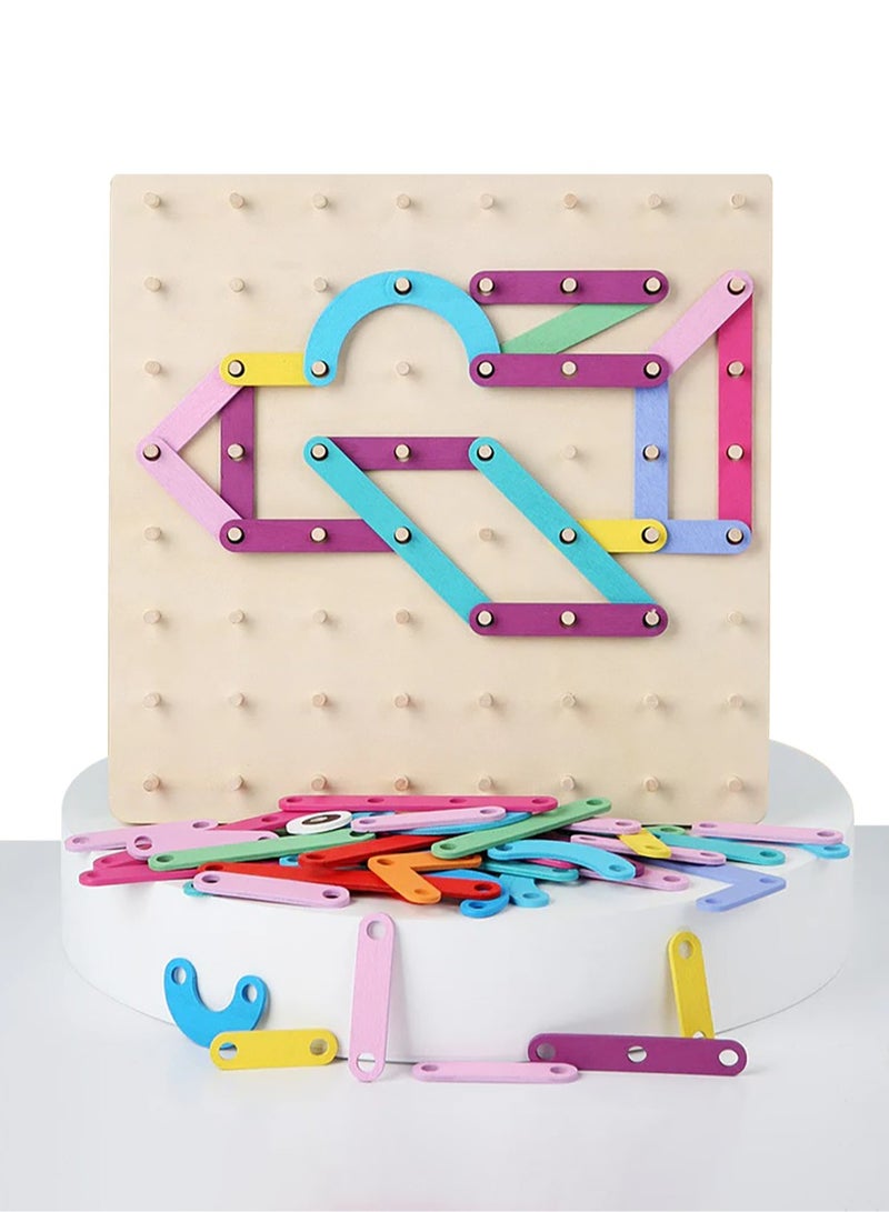 MARK STORE Wooden Nail Board Montessori Toy for Kids with White Board, Montessori skill Development, Educational board for Toddlers, Interactive with interesting Activity  - Image 1