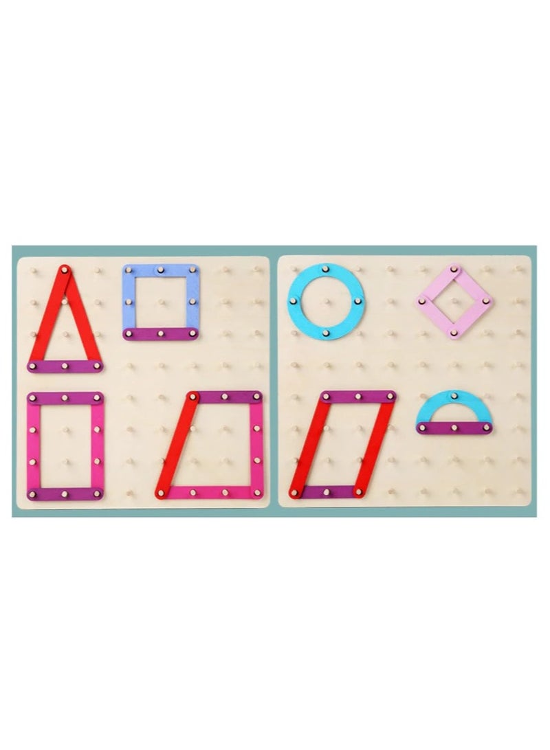 MARK STORE Wooden Nail Board Montessori Toy for Kids with White Board, Montessori skill Development, Educational board for Toddlers, Interactive with interesting Activity  - Image 5