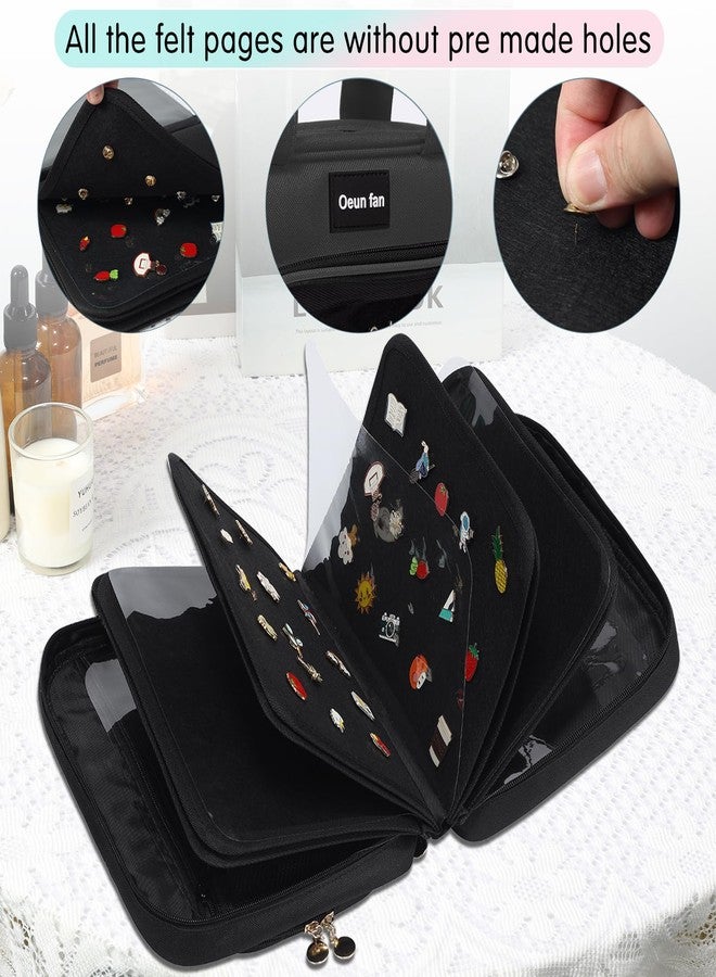 Oeun fan Enamel pin display bag, 8-page pin trading book, collectible pin board, suitable for storing pins, brooches, patches (black) - Image 3