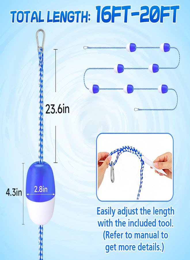 Beeplove Pool Safety Rope with Floats, Adjustable 16Ft -20FT Floating Pool Divider- Sturdy, Effective Visibility, Easy to Install - Floating Barrier for Indoor and Outdoor Swimming Pools Separating Depth - Image 3