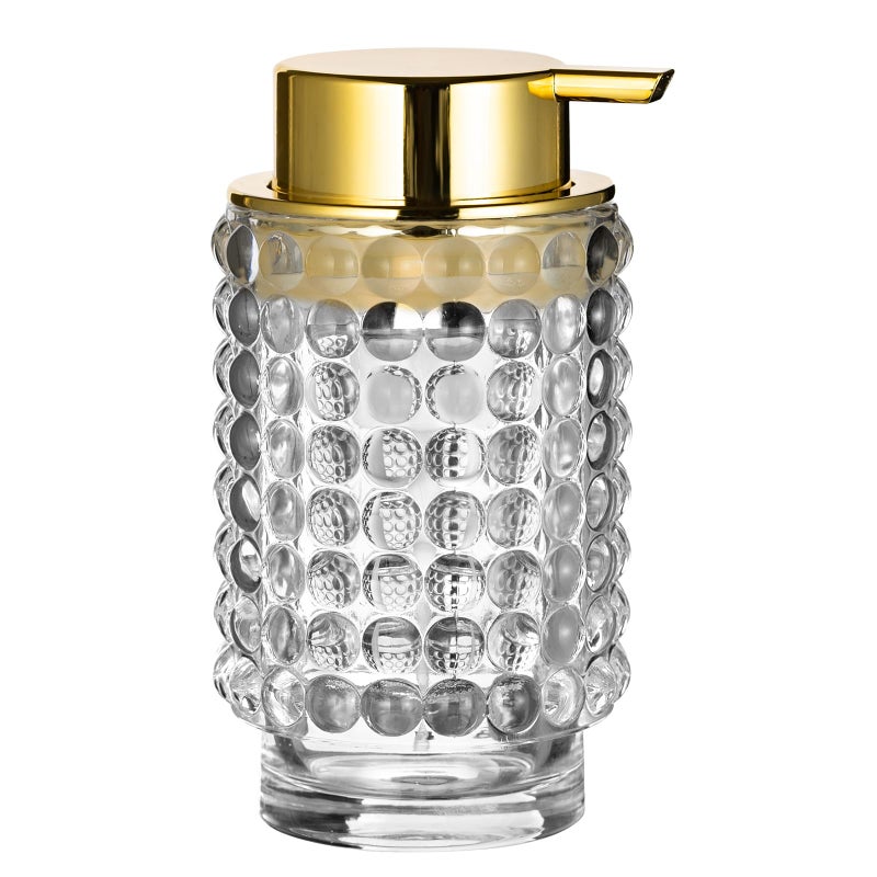 LEICURACE Glass Foaming Hand Soap Dispenser for Bathroom Decor with Pump Foam TypeClear