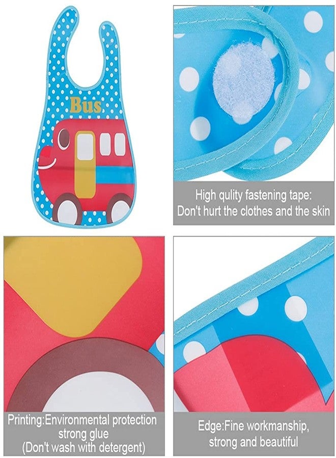 CUTEABLY Waterproof Baby Bib Set of 8 Unisex Baby Bib EVA Drool Baby Bib Apron Baby Feeding Bibs for Infant Toddler 6 Months to 6 Years Old - Image 3