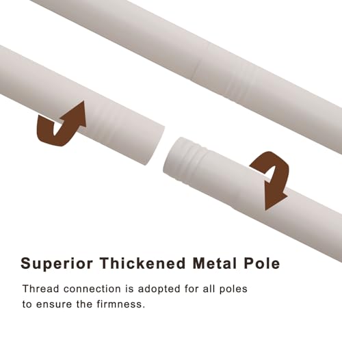 Mosqutent King Canopy Bed Frame, Stainless Steel Metal Size, Sturdy Post Poles Thicken Frame for Wood Bedroom Decor, White - Image 5