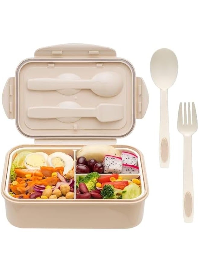 TRASSLE Bento Boxes for Adults - 1400 ML Bento Lunch Box For Kids Childrens With Spoon & Fork - Durable Perfect Size for On-the-Go Meal, BPA-Free and Food-Safe Materials  - Image 1