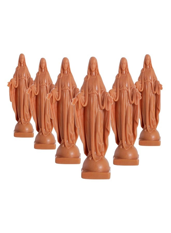 KOMI 6 PCS Mini Virgin Mary Statue with Prayer Card Recuerditos De Bautizo Religious Mary Figurine Statues Plastic 3 Inch Catholic Baptism Favors - Image 2