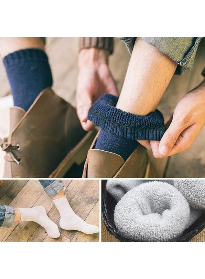 Yoicy Mens Heavy Thick Wool Socks - Soft Warm Comfort Winter Crew Socks (Pack of 3/5),Multicolor,One Size 7-12 - Image 4