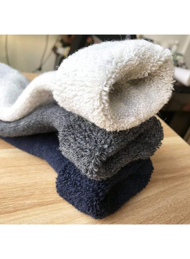 Yoicy Mens Heavy Thick Wool Socks - Soft Warm Comfort Winter Crew Socks (Pack of 3/5),Multicolor,One Size 7-12 - Image 3