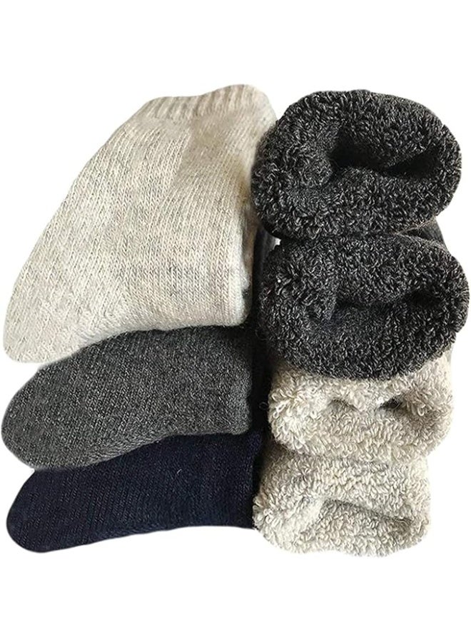 Yoicy Mens Heavy Thick Wool Socks - Soft Warm Comfort Winter Crew Socks (Pack of 3/5),Multicolor,One Size 7-12 - Image 1