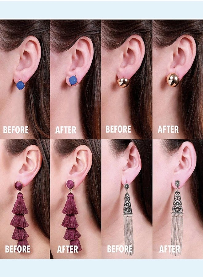 Ash's Choice 8 Pairs Backs for Heavy Earrings,Hypoallergenic Adjustable White Gold Plated Earring Lifters for Droopy Ears - Image 3