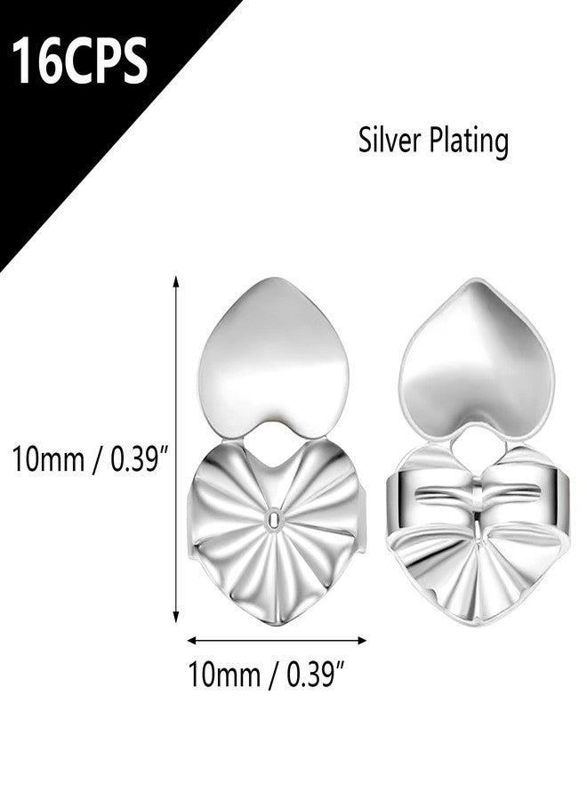 Ash's Choice 8 Pairs Backs for Heavy Earrings,Hypoallergenic Adjustable White Gold Plated Earring Lifters for Droopy Ears - Image 4
