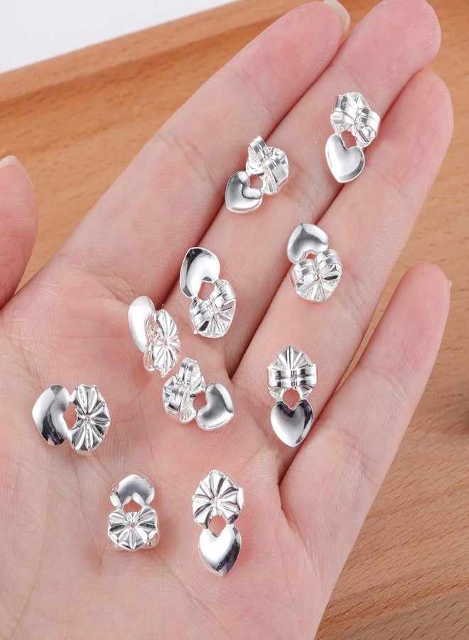 Ash's Choice 8 Pairs Backs for Heavy Earrings,Hypoallergenic Adjustable White Gold Plated Earring Lifters for Droopy Ears - Image 5