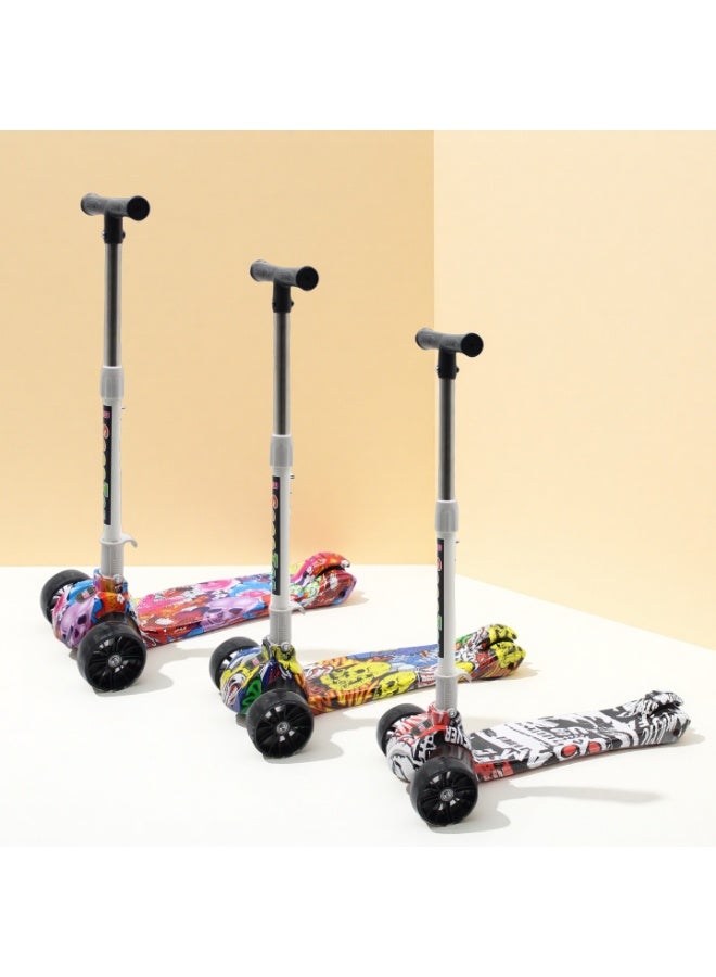 إيزي فيتشور سكوترات أطفال من إيزي فيوتشر بمقبض قابل للطي وتعديل الارتفاع، وسكوتر ركل بعجلات من البولي يوريثان مزودة بإضاءة LED وفرامل خلفية، مناسبة للأطفال من 3 إلى 8 سنوات - Image 5