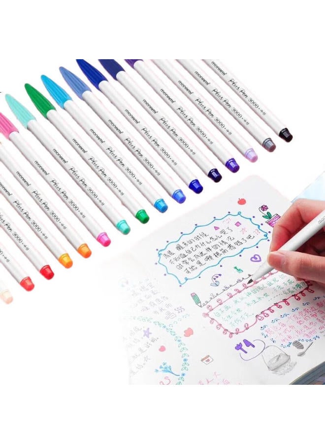 Monami New P3000 Fiber Pen, Water-Based Pen, Colorful Gel Pen Set, Watercolor Pen, Outline Pen, Journal Pen, Flat Plastic Case, 36 Colors, 04009Z36 - Image 2