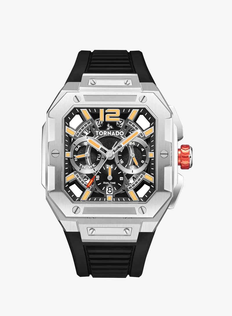 Tornado Men's FKM strap Multi Function Watch T26101-SFBB - 44mm mm