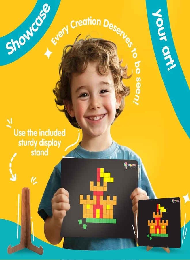 Popcorn Games Popcorn Square Puzzle for Kids for Age 5+ Years, Magnetic 200 Foam Wonder Puzzles, Imagination Shape, Animals, Fruits, Flowers, with Display Stand, Creative, Educational Activity for Kid - Image 3