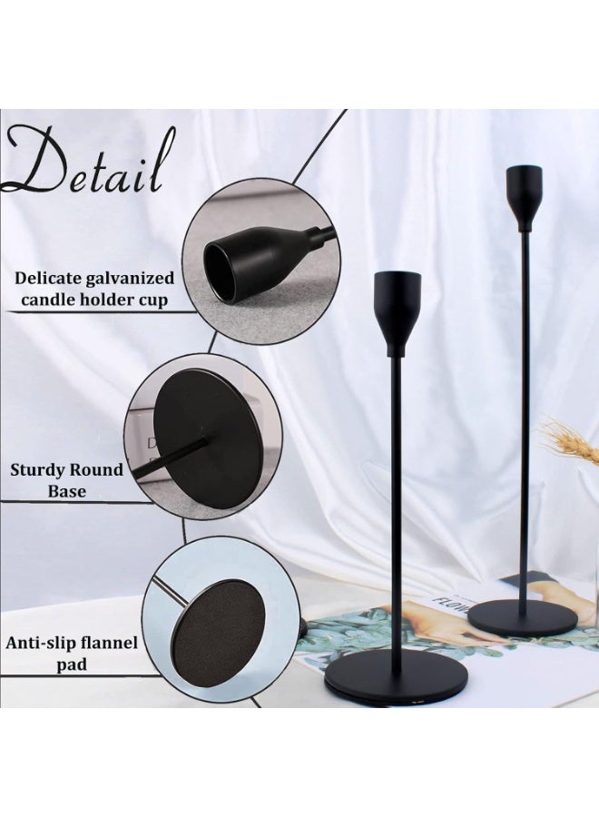 Buy Home Care Matte Black Metal Taper Candle Holders – Set of 3 Online ...