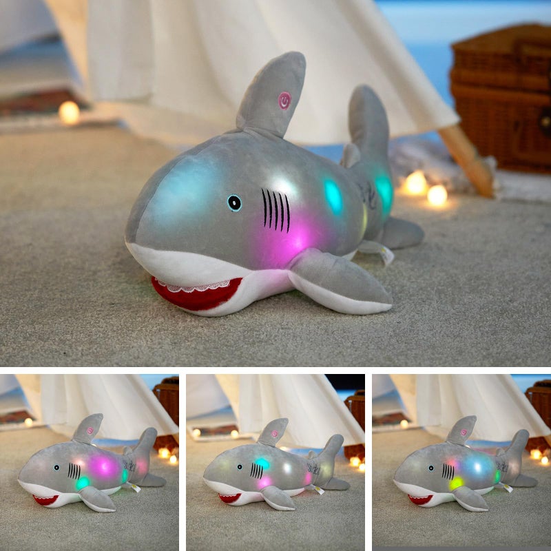 BSTAOFY 20'' Light up Shark Stuffed Animal Glow Soft Plush Toys Ocean Species LED Night Lights Birthday Valentines Christmas for Toddler Kids  Gray - Image 4