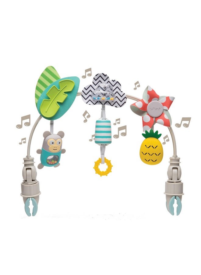 Taf Toys Taf Toys ‘Tropical Orchestra Arch’ | Ideal for Infant & Toddlers, Fits Stroller & Pram, Activity Arch with Fascinating Toys, Stimulates Baby’s Senses and Motor Skills Development, Easier Outdoors  - Image 1