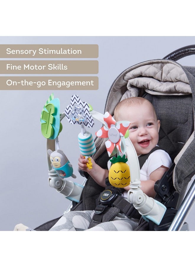 Taf Toys Taf Toys ‘Tropical Orchestra Arch’ | Ideal for Infant & Toddlers, Fits Stroller & Pram, Activity Arch with Fascinating Toys, Stimulates Baby’s Senses and Motor Skills Development, Easier Outdoors  - Image 2