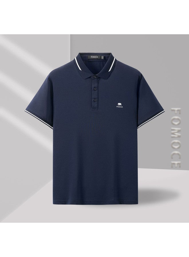 Fomoce men's Summer Fashion Casual Contrast Color Polo Shirt - Image 4