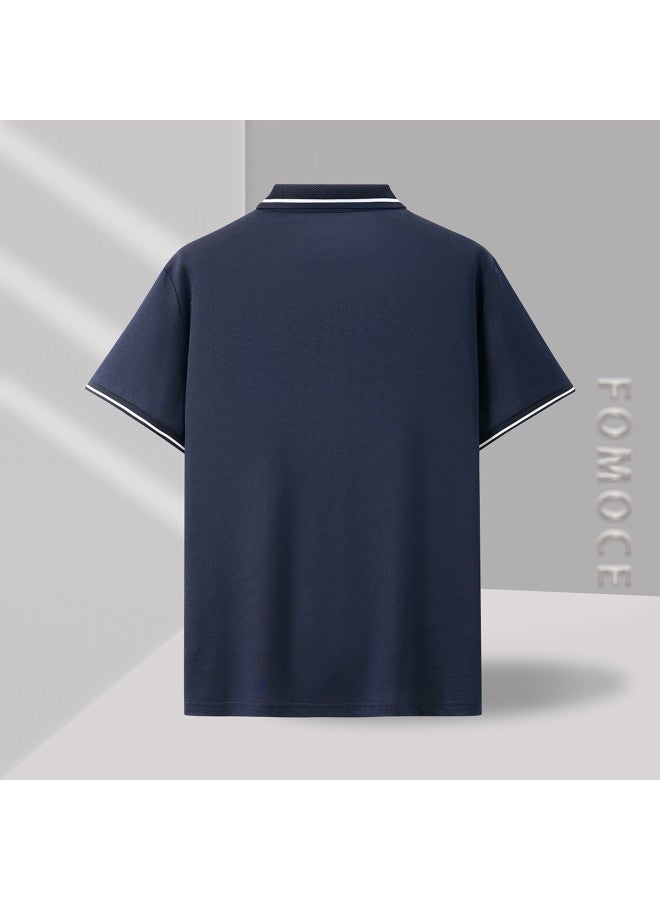 Fomoce men's Summer Fashion Casual Contrast Color Polo Shirt - Image 5