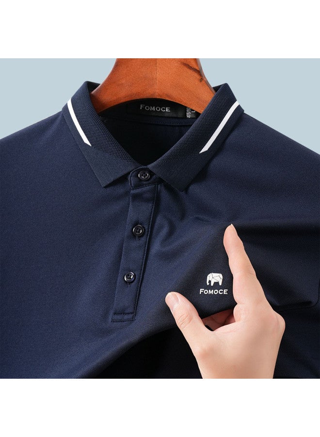 Fomoce men's Summer Fashion Casual Contrast Color Polo Shirt - Image 3