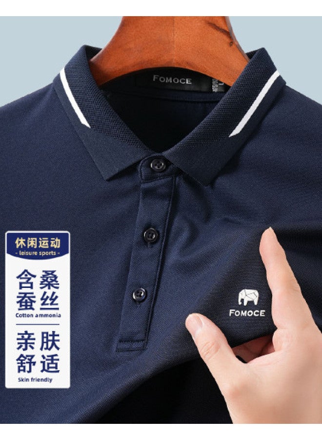 Fomoce men's Summer Fashion Casual Contrast Color Polo Shirt - Image 1