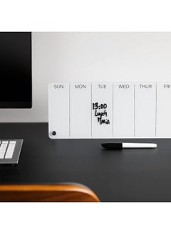 Navaris Weekly Whiteboard Planner - Small Dry Erase Glass Whiteboard To Do Calendar For Office Desk - Dry Erase Schedule Board - 16 X 6 Inches  - Image 2