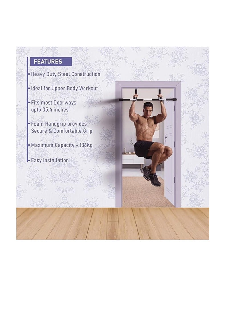 Endless Stainless Steel Wall-Mounted Pull-Up Bar – Adjustable Grip & Anti-Skid Cushioned Handles for Strength Training - Image 3