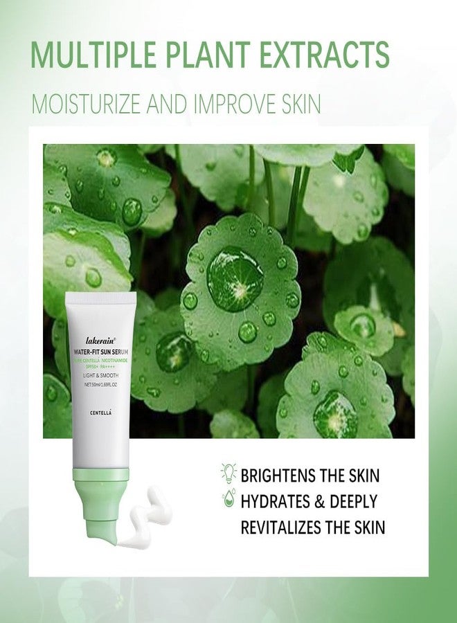 JISKG Centella Sunscreen, Hyalu Cica Water Fit Sun Serum, Light Hydrating Face Sunscreen for All Skin Type and UV Defense.(Green) - Image 4