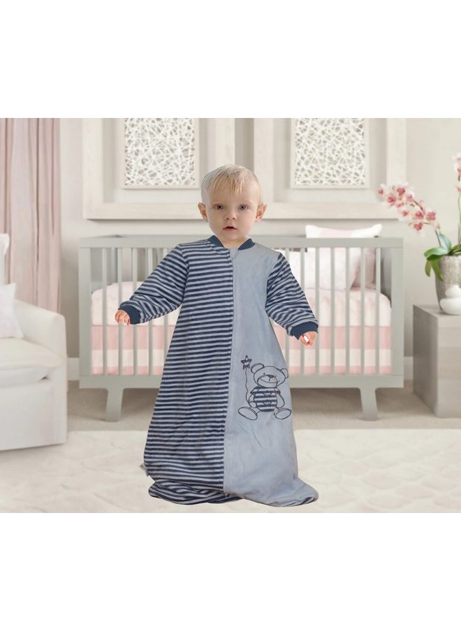 بلووم ستار - كيس نوم للأطفال الصغار بأكمام طويلة (18 36 شهرًا) Tog 2.0 قطن مخملي 2T كيس نوم للأطفال الرضع بأكمام طويلة بطانية يمكن ارتداؤها بأذرع دافئة 4 مواسم للأطفال نائمين - Image 1