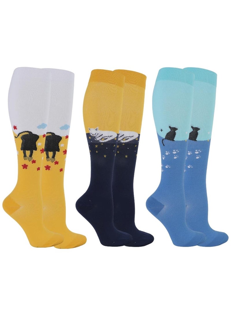 Sweet seven Compression Socks 3 Pairs - 20-30 mmHg Support for Women & Men - Flight, Running, Pregnancy, Medical Circulation Stockings - Image 1