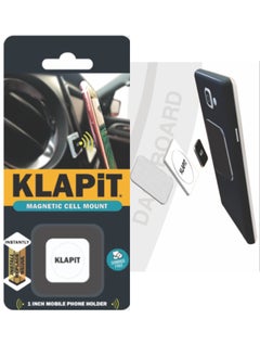 KLAPiT CELLMOUNT - Ultra-Compact Strong Magnetic Mobile Phone Holder – The Versatile 1x1 Inch Solution for Car, Desk, Bed and More - Easy Removal, no Residue (Black)