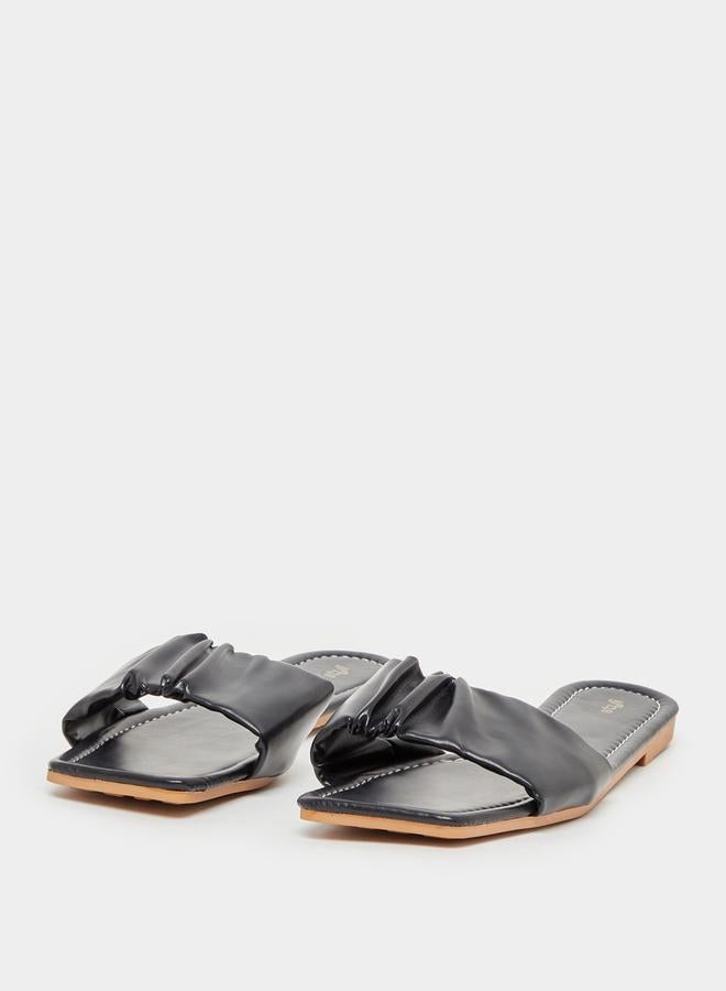 Styli Cushion Single Strap Flat Sandals - Image 2