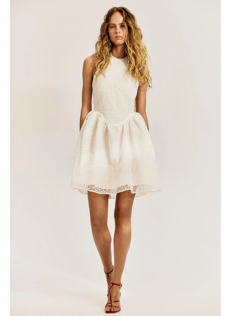 H&M Embroidered halterneck dress
