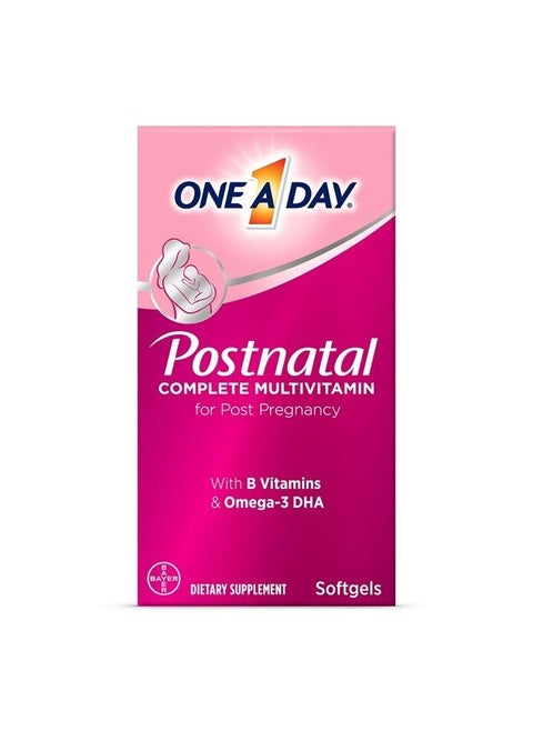 Postnatal Complete Multivitamin for Post-Pregnancy with Folic Acid and Omega-3 DHA, 60 Count