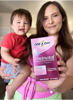 ONE A DAY مجموعة الفيتامينات المتعددة الكاملة بعد الولادة مع حمض الفوليك وأوميغا 3 DHA، 60 قرصًا  - Image 5