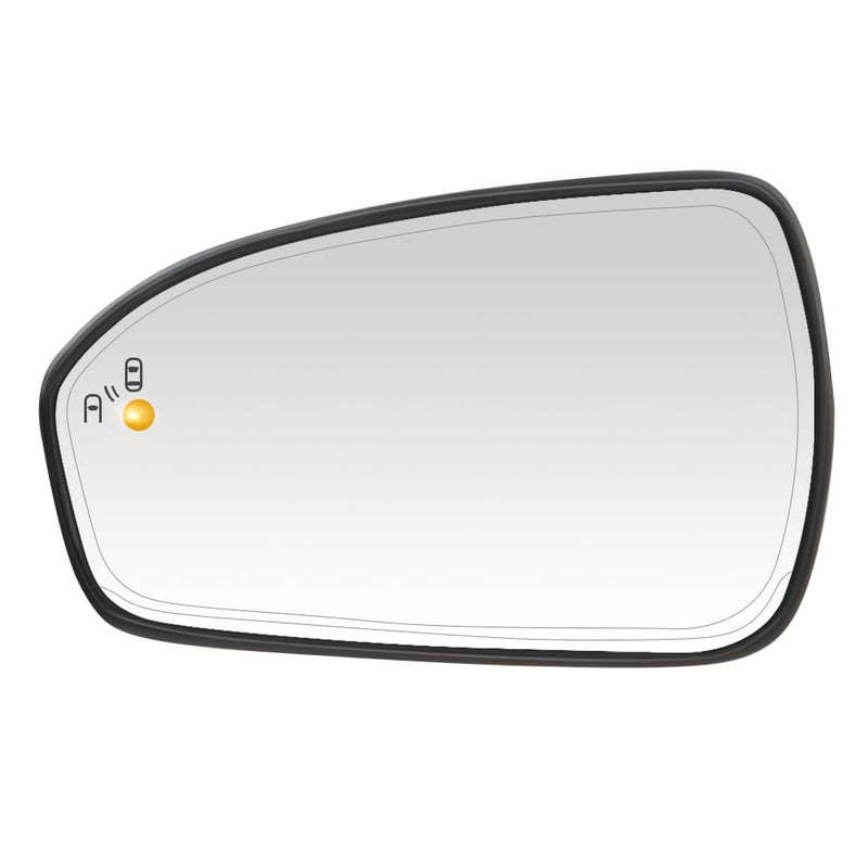 Senzeal Driver Side Heated Mirror Glass with Blind Spot Detection BLIS for Ford Fusion 2013 2014 2015 2016 2017 2018 2019 2020 2021 DS7Z17K707H DS7Z17K707H No Auto DimmingLeft Side