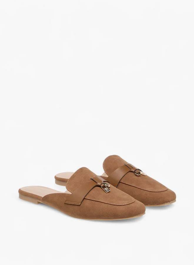 Flora Bella By Shoexpress Metal Accent Slip-On Mules