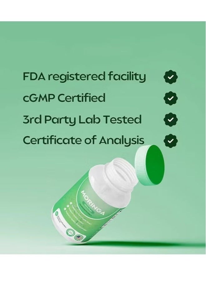 مورينجا كبسولات المورينغا - 60 كبسولة نباتية - دعم المناعة، صحة الجهاز الهضمي والفيتامينات الطبيعية - Image 4