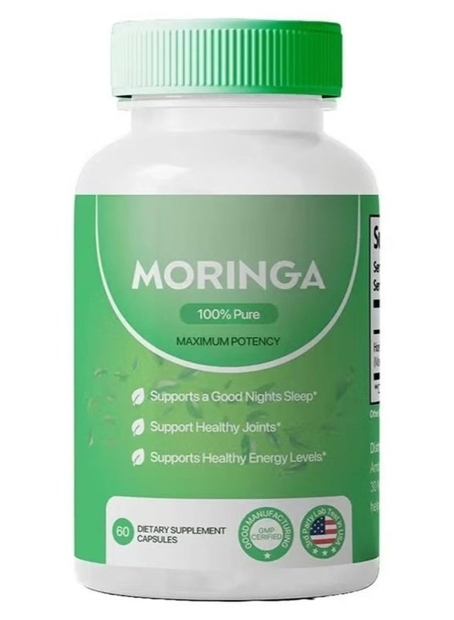 مورينجا كبسولات المورينغا - 60 كبسولة نباتية - دعم المناعة، صحة الجهاز الهضمي والفيتامينات الطبيعية - Image 1