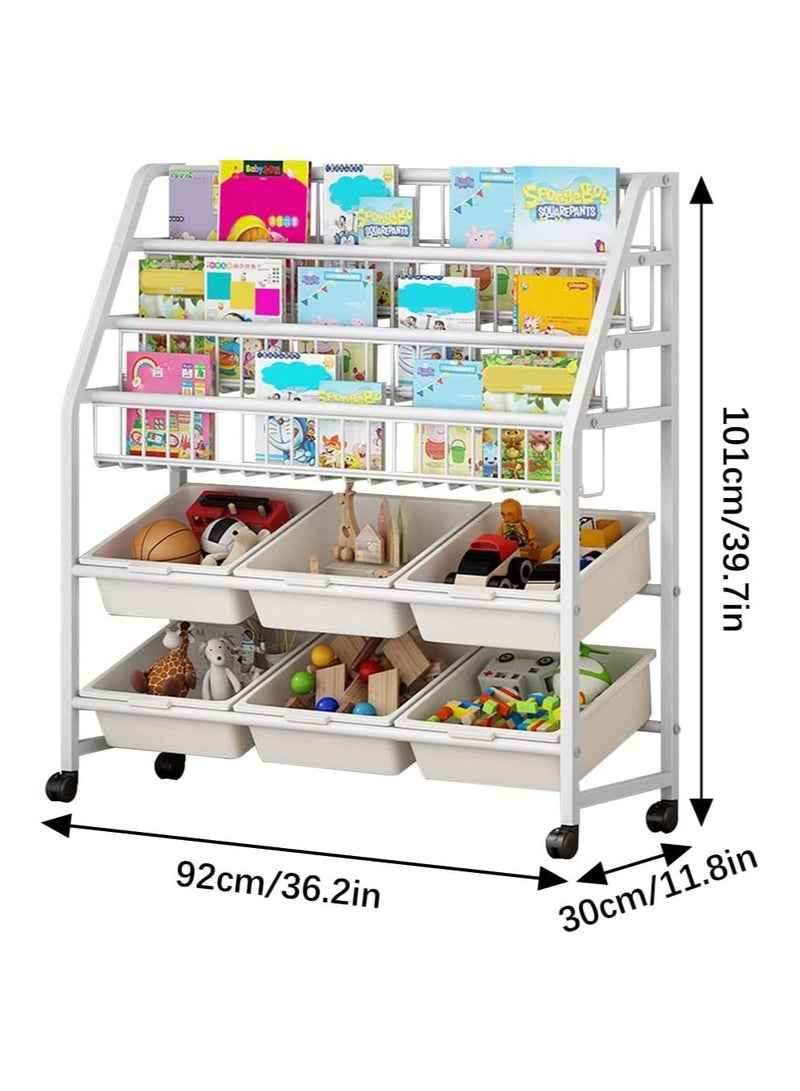 DubaiGallery Shelf Children's Toy Storage Rack Storage Box Storage Cabinet Baby Toy Rack Bookshelf Picture Book Rack  - Image 2
