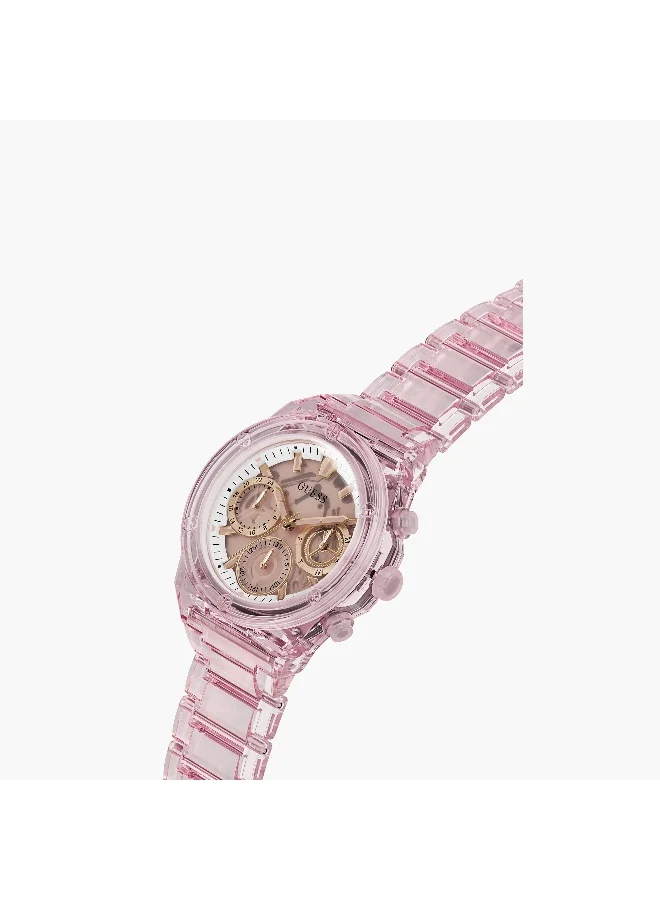 جس Rose Gold Chronograph Watch for Women
