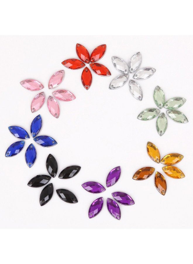 MEYA 120PCS Sew On 7x15mm Crystals Stones Horse Eye Acrylic Strass,Sewing Crystal AB Flatback Rhinestones For DIY Clothes Crafts HORSE - Image 5