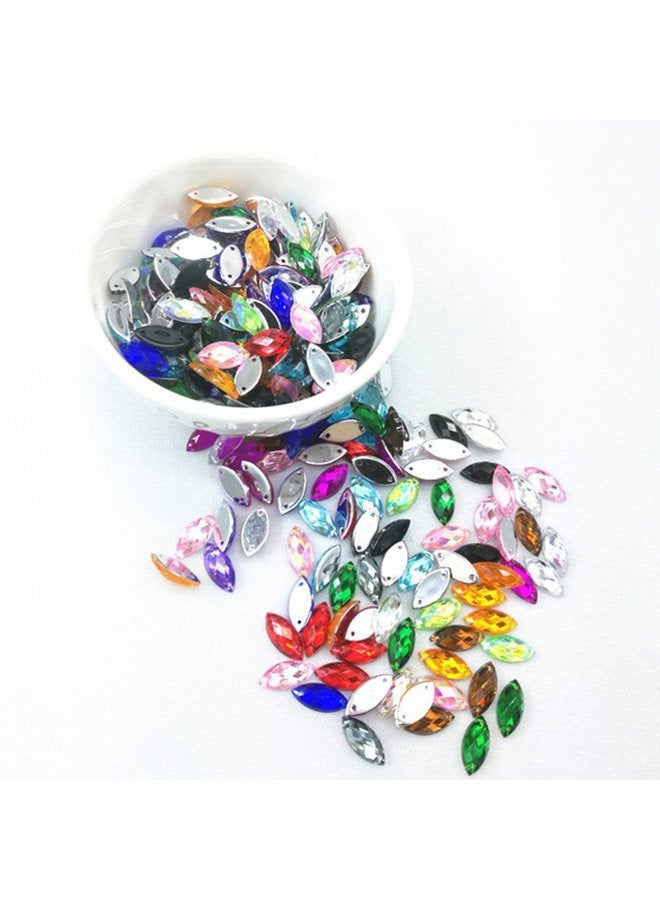 MEYA 120PCS Sew On 7x15mm Crystals Stones Horse Eye Acrylic Strass,Sewing Crystal AB Flatback Rhinestones For DIY Clothes Crafts HORSE - Image 2