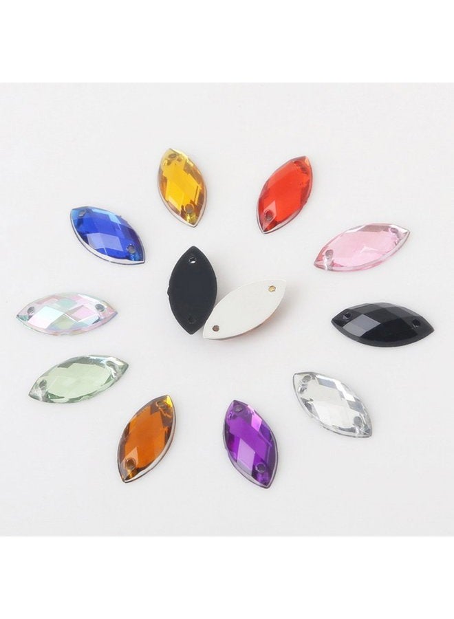 MEYA 120PCS Sew On 7x15mm Crystals Stones Horse Eye Acrylic Strass,Sewing Crystal AB Flatback Rhinestones For DIY Clothes Crafts HORSE - Image 4