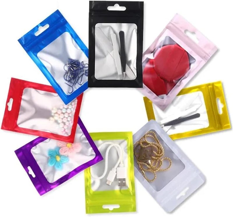 Blue Holographic Bags 100pcs Zipper Mylar Waterproof Plastic Seal Packaging Gift 10 5x15cm - Image 5