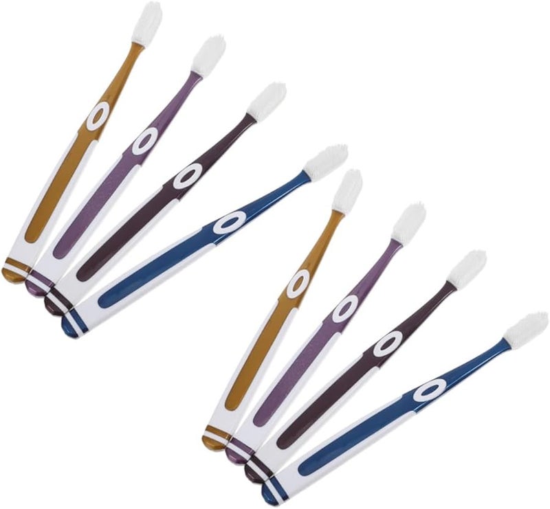 8 Pcs Soft Bristle Toothbrushes With Silicone Heads For Adults Sensitive Mouth Travel Portable - Image 2